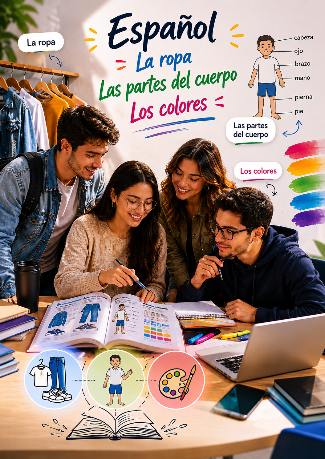 Diseño de moda y colores vibrantes